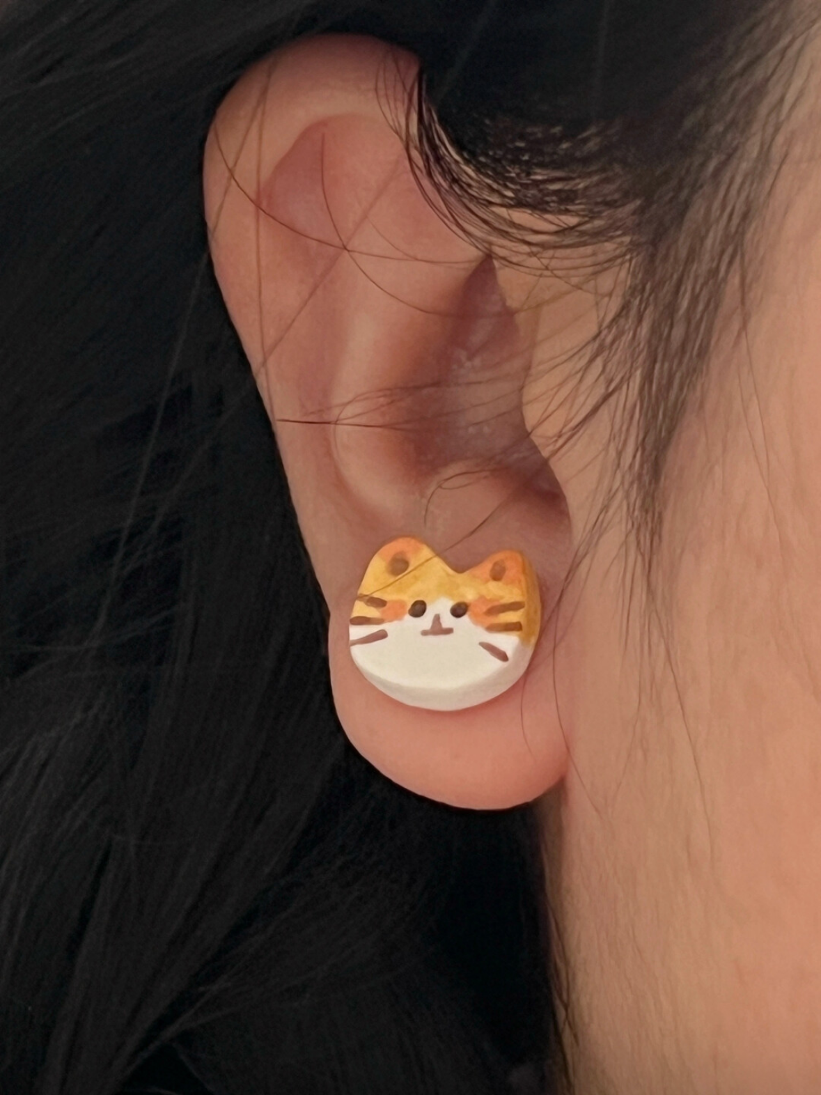 Cat Stud Earrings | Clay Art | Double Kitten Cuties