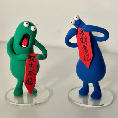 Quirky Monster Figurine Set | Handmade Cute Clay Home Decor