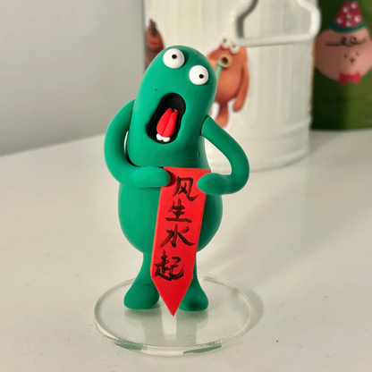 Quirky Monster Figurine Set | Handmade Cute Clay Home Decor