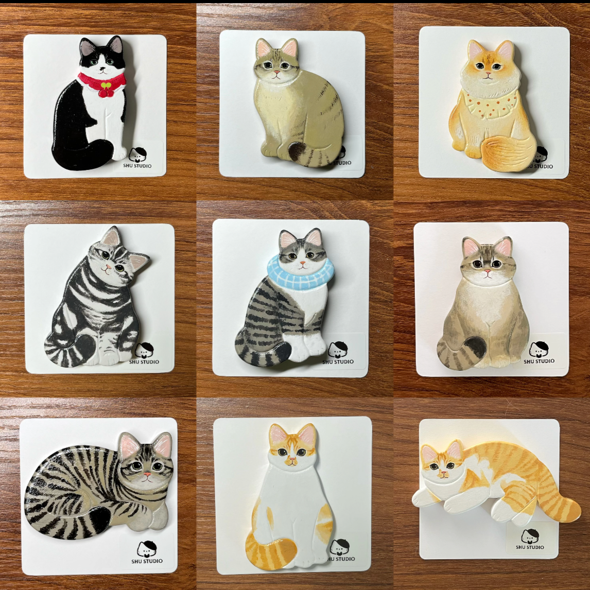 Handmade Cat Fridge Magnets | Clay Art | Customizable