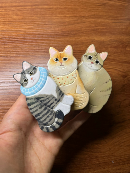 Handmade Cat Fridge Magnets | Clay Art | Customizable